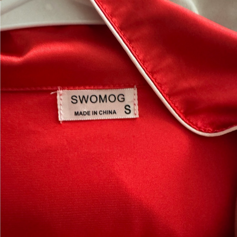 Swomog Red Satin Shirt & Pants